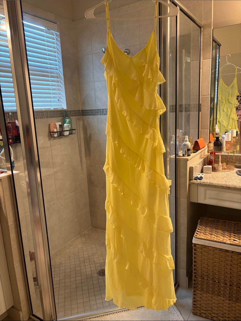 Yellow Ruffle Maxi Dress - Picture 5 of 6
